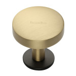 M Marcus Heritage Brass Domed Disc Design Cabinet Knob with Rose 38mm 